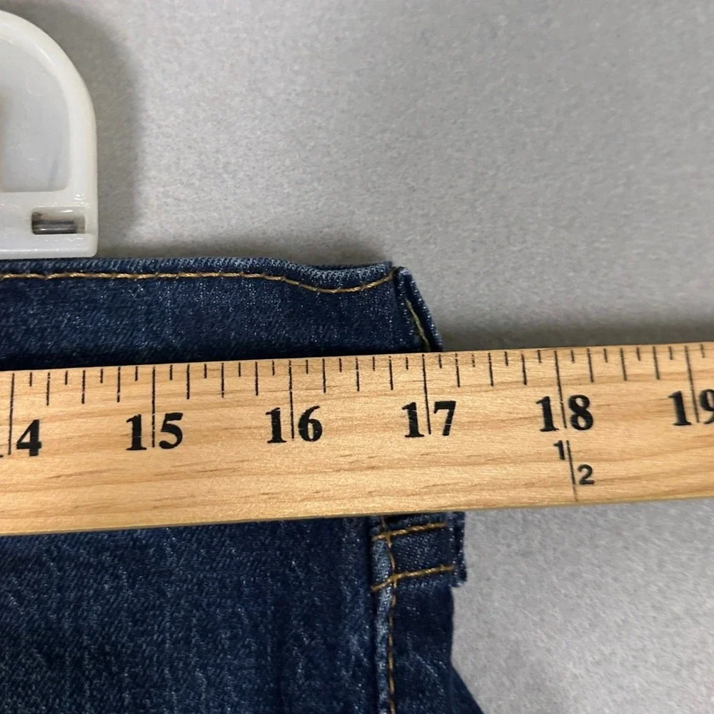 Levis 505 Jeans Mens 33X32 Blue Regular Fit Straight Leg Distressed Dark Wash